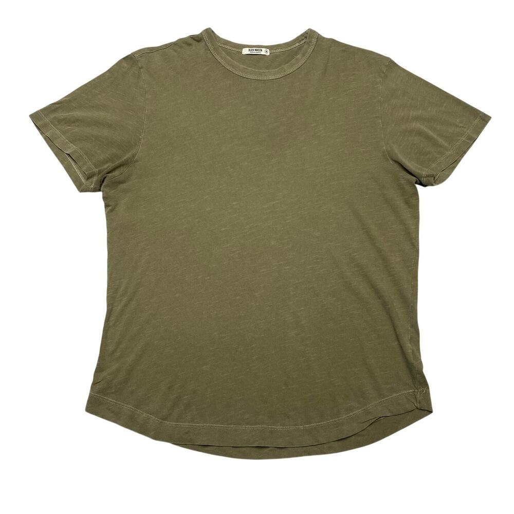 Buck Mason Slub Curved Hem T Shirt Men's M Quiet Luxury Americana